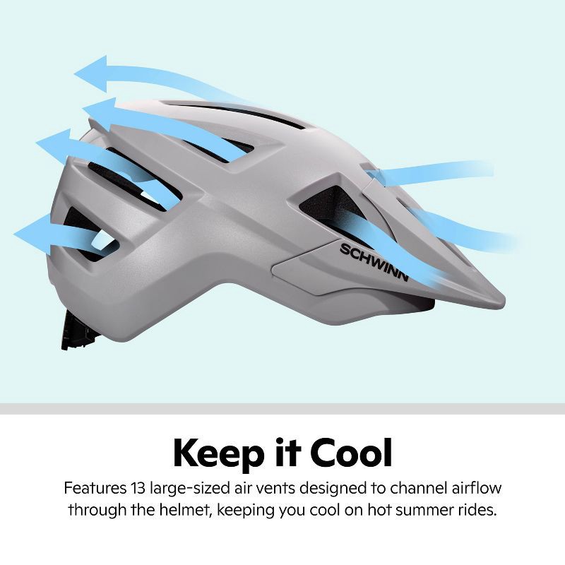 slide 11 of 14, Schwinn Excursion Adult Mountain Bike Helmet - Gray, 1 ct