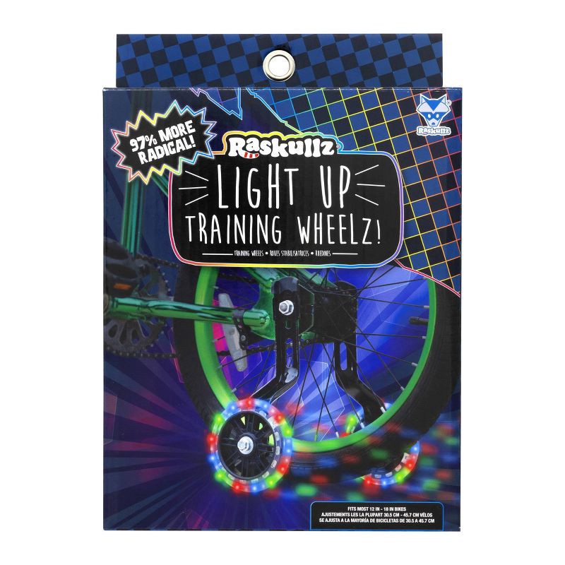 slide 1 of 5, Raskullz Balance Buddy Light Up LED Bike Training Wheels, 1 ct