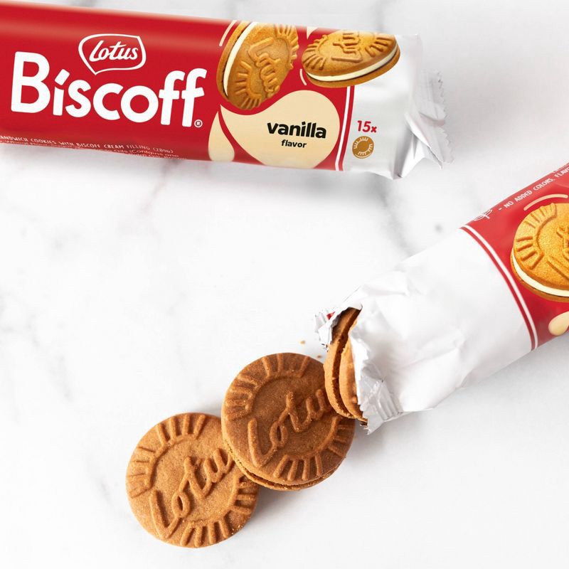slide 2 of 4, Biscoff Sandwich Vanilla Cream Cookies - 5.29oz/15ct, 5.29 oz, 15 ct