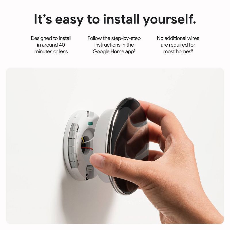 slide 8 of 11, Google Nest Learning Thermostat (4th Gen) with Nest Temperature Sensor (2nd Gen) - Silver: Wi-Fi, Energy Star Certified, 1 ct
