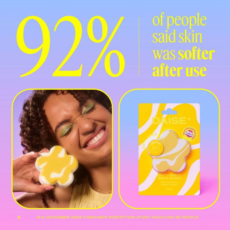 slide 7 of 8, DAISE Soft Serve Bath Bomb - Vanilla Swirl - 3oz, 3 oz