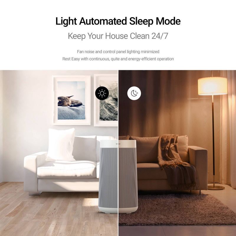 slide 7 of 10, WINIX T810 Air Purifier for Home Extra Large Room up to1968 sq ft with Smart Wi-Fi Air Quality Monitor True HEPA Carbon Filter, 1968 sq ft