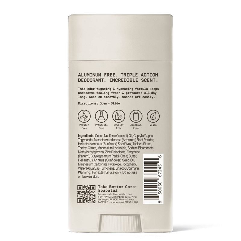 slide 10 of 10, Papatui Men's Aluminum-Free 48-Hour Odor Protection Solid Deodorant - Sandalwood Suede - 2.6oz, 2.6 oz