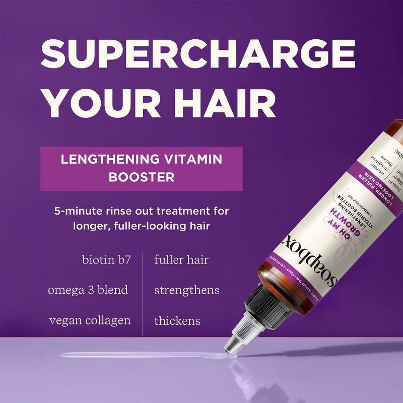 slide 4 of 14, Soapbox Oh My Growth Lengthening Vitamin Booster Rinse-Out Treatment with Biotin B7 & Vegan Collagen - 5 fl oz, 5 fl oz