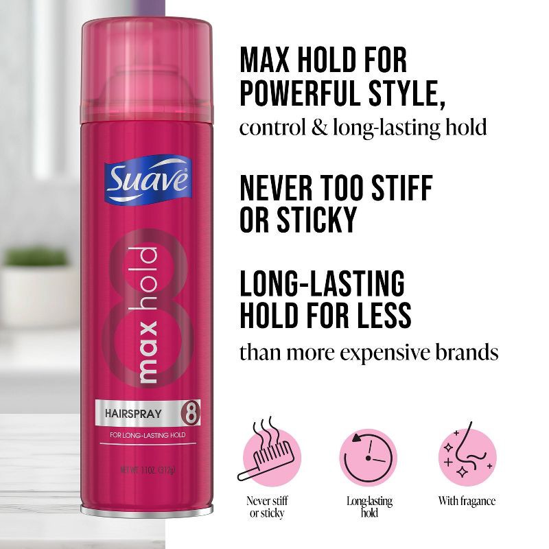 slide 3 of 3, Suave Max Hold Scented Hairspray - 11oz, 11 oz