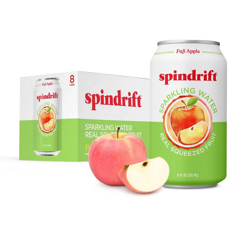 slide 1 of 6, Spindrift Fuji Apple Sparkling Water - 8pk/12 fl oz Cans, 8 ct; 12 fl oz
