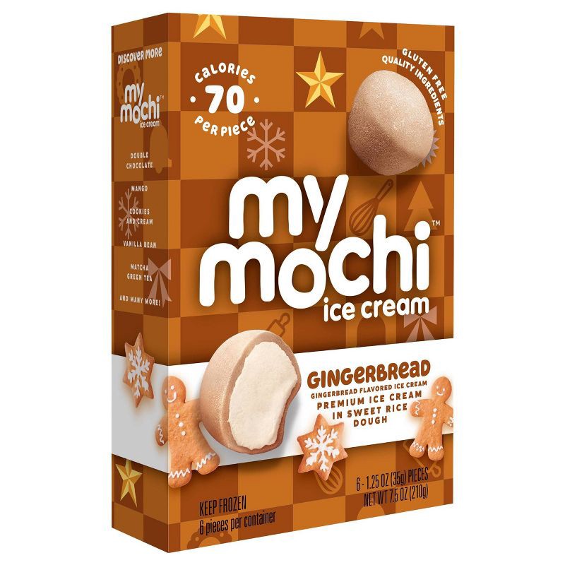 slide 3 of 3, My/Mochi Gingerbread Ice Cream - 7.5oz/6ct, 6 ct; 7.5 oz