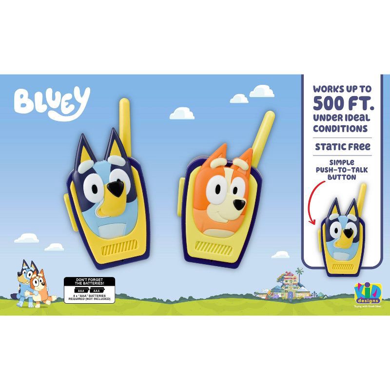 slide 3 of 6, Bluey Walkie Talkies: Toy Spy Gear for Creativity, Bluey License, Plastic Material, 1 ct