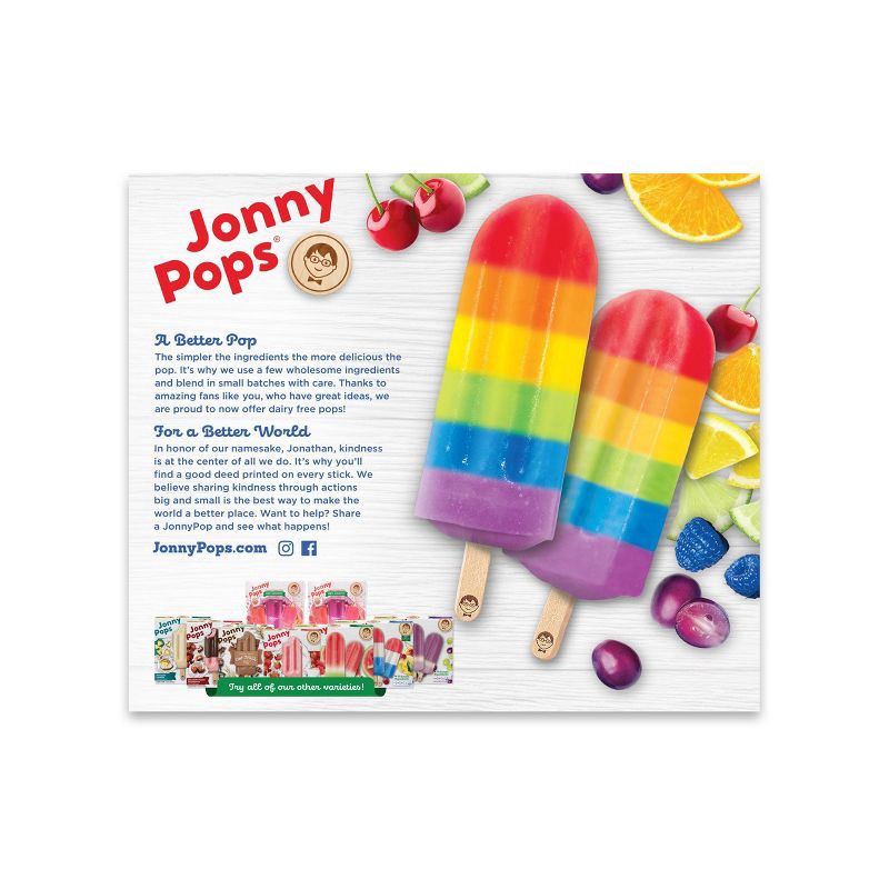 slide 2 of 3, JonnyPops Organic Frozen Rainbow Fruit Stacks Water Pop - 14.8oz/8ct, 14.8 oz, 8 ct