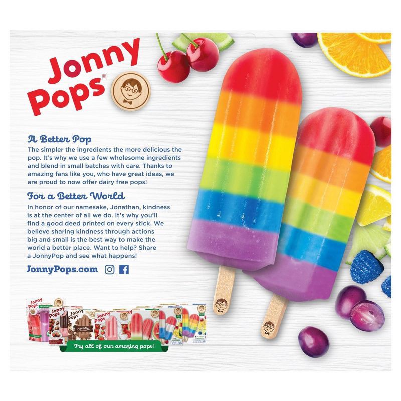 slide 2 of 4, JonnyPops Organic Frozen Rainbow Fruit Stacks Water Pop - 14.8oz/8ct, 14.8 oz, 8 ct
