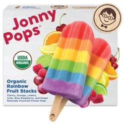 JonnyPops Organic Rainbow Fruit Stacks Frozen Pops - 14.8 fl oz/8ct