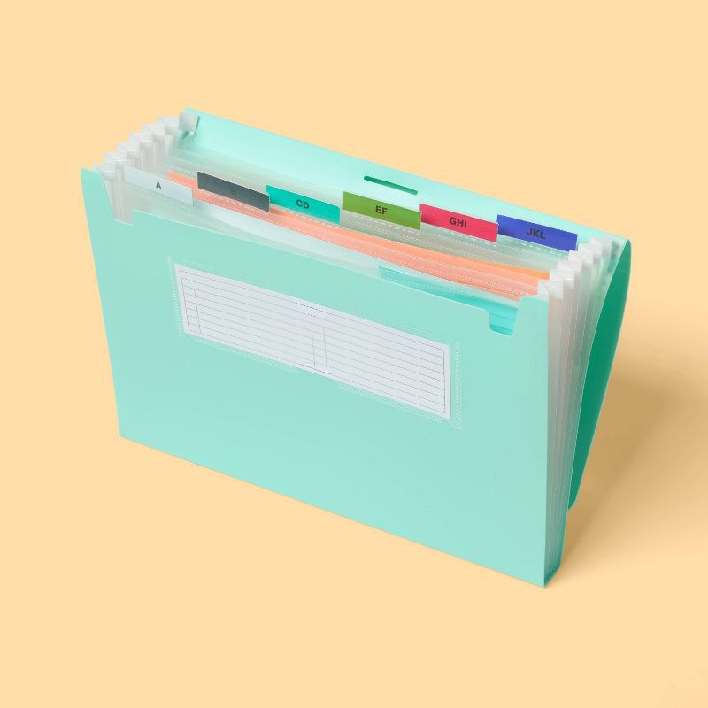 slide 2 of 4, 7 Pocket Expanding File Folder Letter Size Teal - up&up™, 1 ct