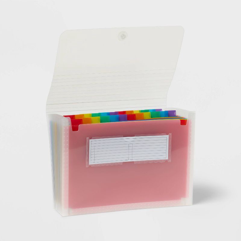 slide 3 of 4, 24 Pocket Expanding File Folder Letter Size Clear - up&up™, 1 ct