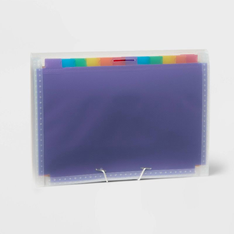 slide 4 of 4, 24 Pocket Expanding File Folder Letter Size Clear - up&up™, 1 ct
