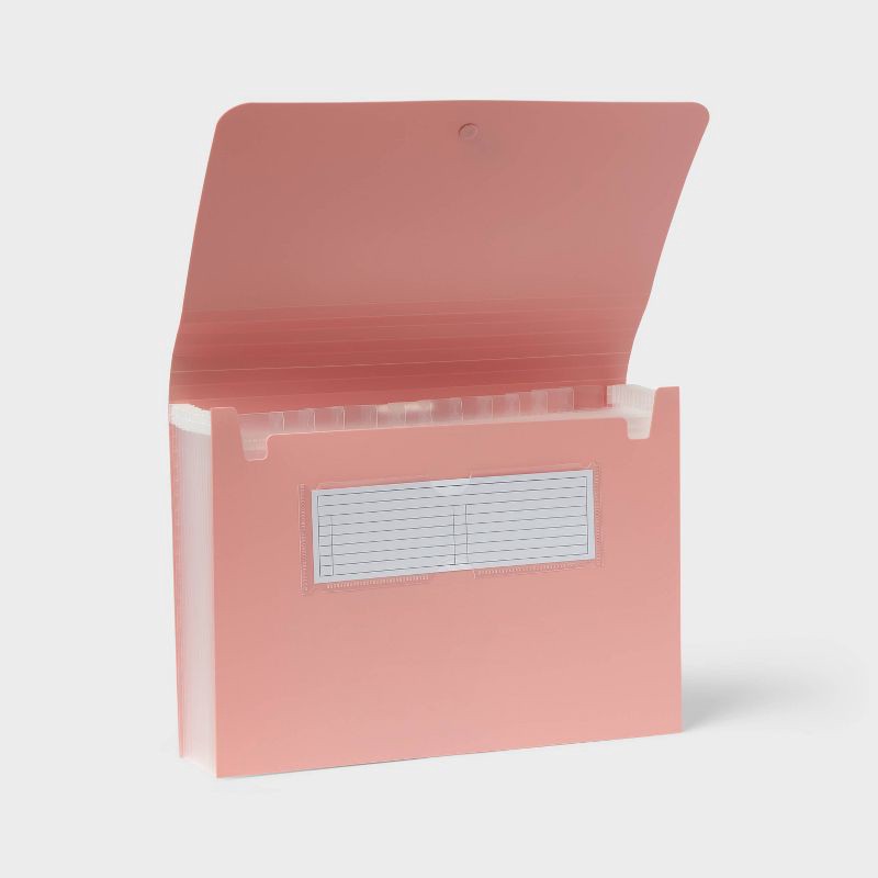 slide 3 of 4, 13 Pocket Expanding File Folder Letter Size Pink - up&up™, 1 ct