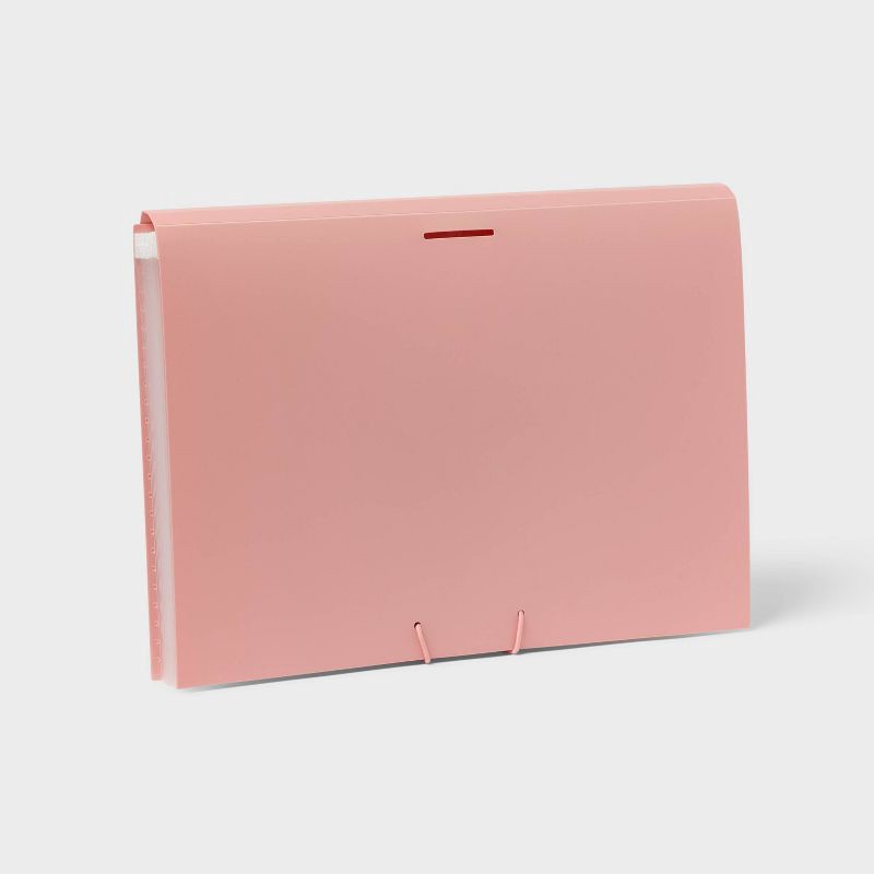 slide 4 of 4, 13 Pocket Expanding File Folder Letter Size Pink - up&up™, 1 ct