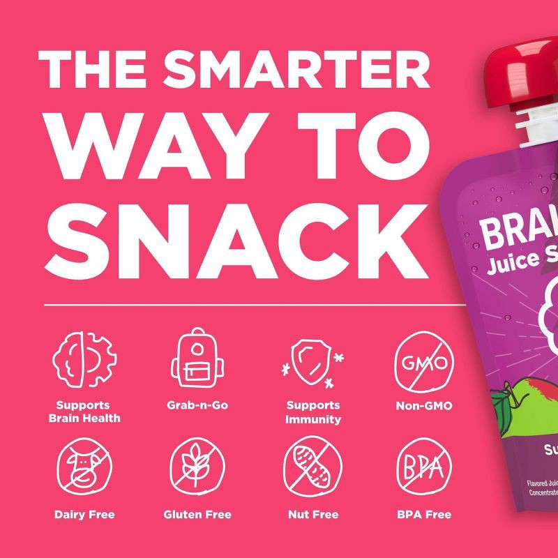 slide 3 of 12, Brainiac Kids Brainiac Fruit Punch Juice Squeezer - 4pk/5 fl oz Pouches, 4 ct, 5 fl oz