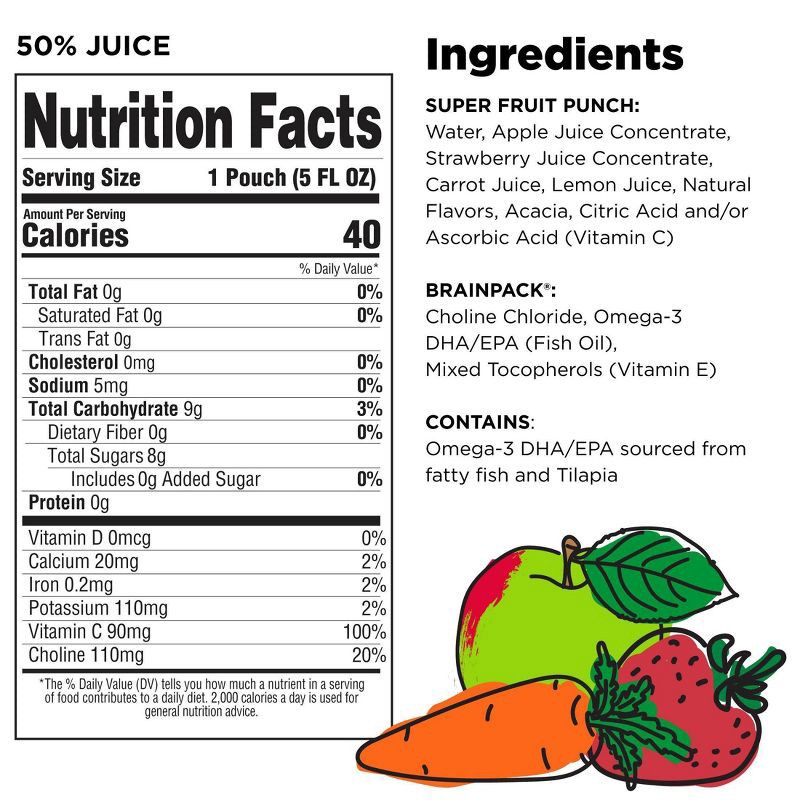 slide 6 of 12, Brainiac Kids Brainiac Fruit Punch Juice Squeezer - 4pk/5 fl oz Pouches, 4 ct, 5 fl oz