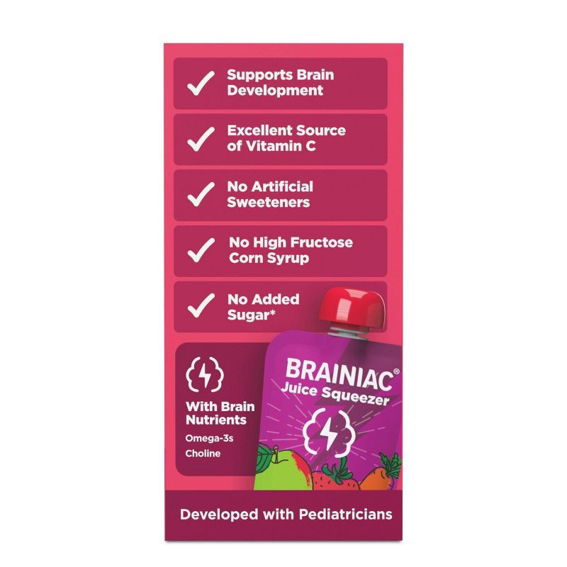 slide 11 of 12, Brainiac Kids Brainiac Fruit Punch Juice Squeezer - 4pk/5 fl oz Pouches, 4 ct, 5 fl oz