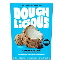 Doughlicious Chocolate Chip Frozen Cookie Dough & Gelato Bites - 6pk/6.77 fl oz