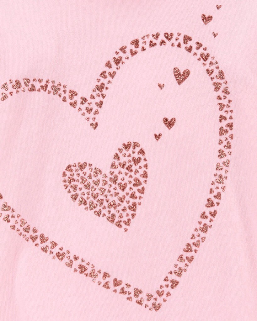 slide 2 of 2, Carter's Toddler Heart Long-Sleeve Graphic Tee Pink 3T, 1 ct