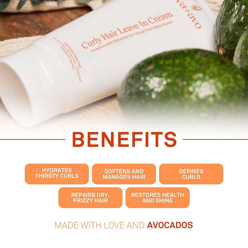 slide 3 of 5, eva+avo Curly Hair Rosemary Avocado Leave-In Conditioner - 6 fl oz, 6 fl oz