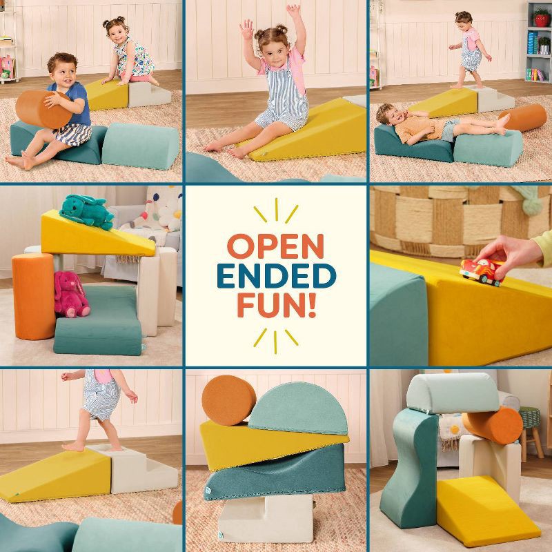 slide 6 of 12, B. toys Foam Building Shapes for Indoor Play Soft Play Equipment - 5pc, 5 ct