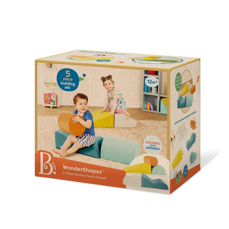 slide 12 of 12, B. toys Foam Building Shapes for Indoor Play Soft Play Equipment - 5pc, 5 ct
