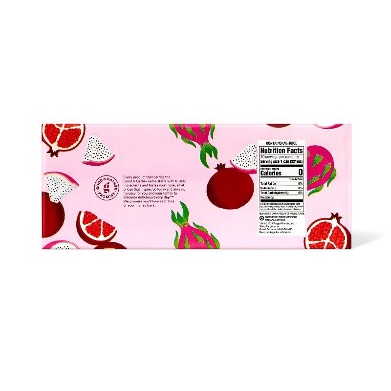 slide 2 of 4, Pomegranate Dragon Fruit Sparkling Water - 10pk/7.5 fl oz Cans Good & Gather™, 10 ct; 7.5 fl oz