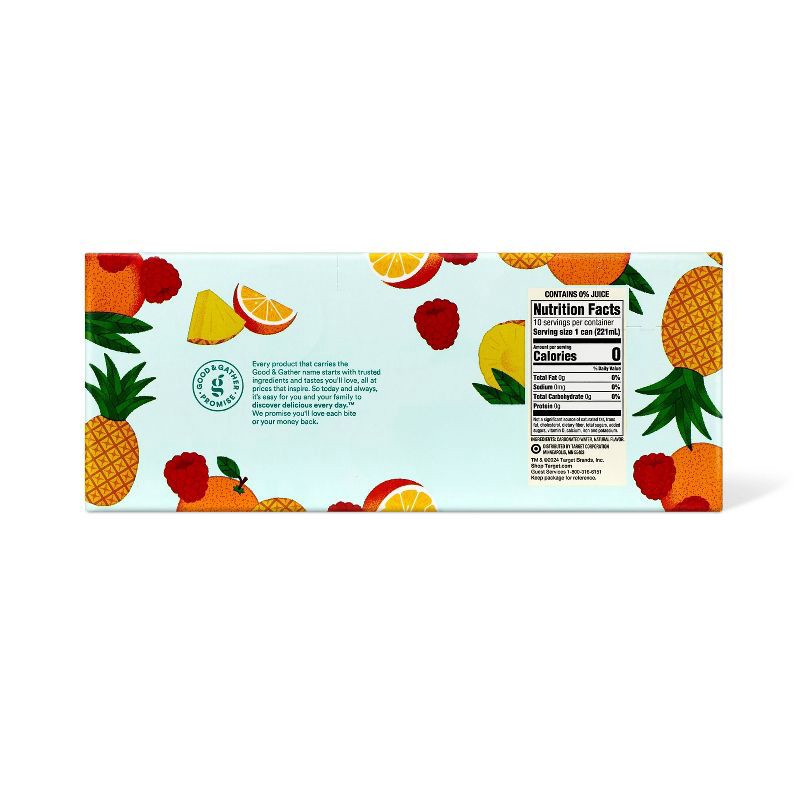 slide 2 of 4, Tropical Splash Sparkling Water - 10pk/7.5 fl oz Cans Good & Gather™, 10 ct; 7.5 fl oz