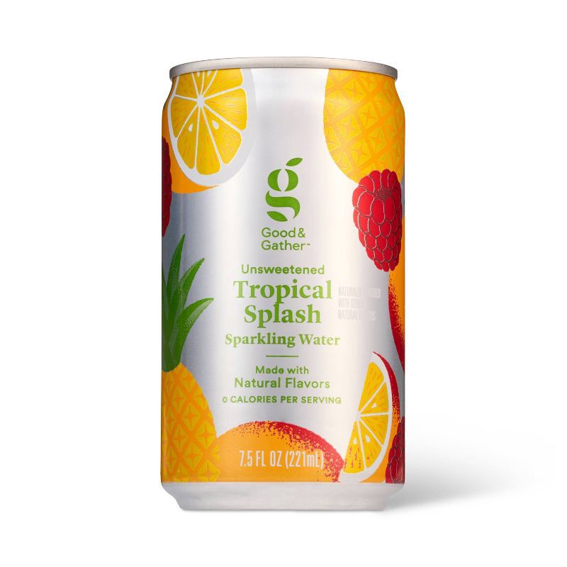 slide 3 of 4, Tropical Splash Sparkling Water - 10pk/7.5 fl oz Cans Good & Gather™, 10 ct; 7.5 fl oz