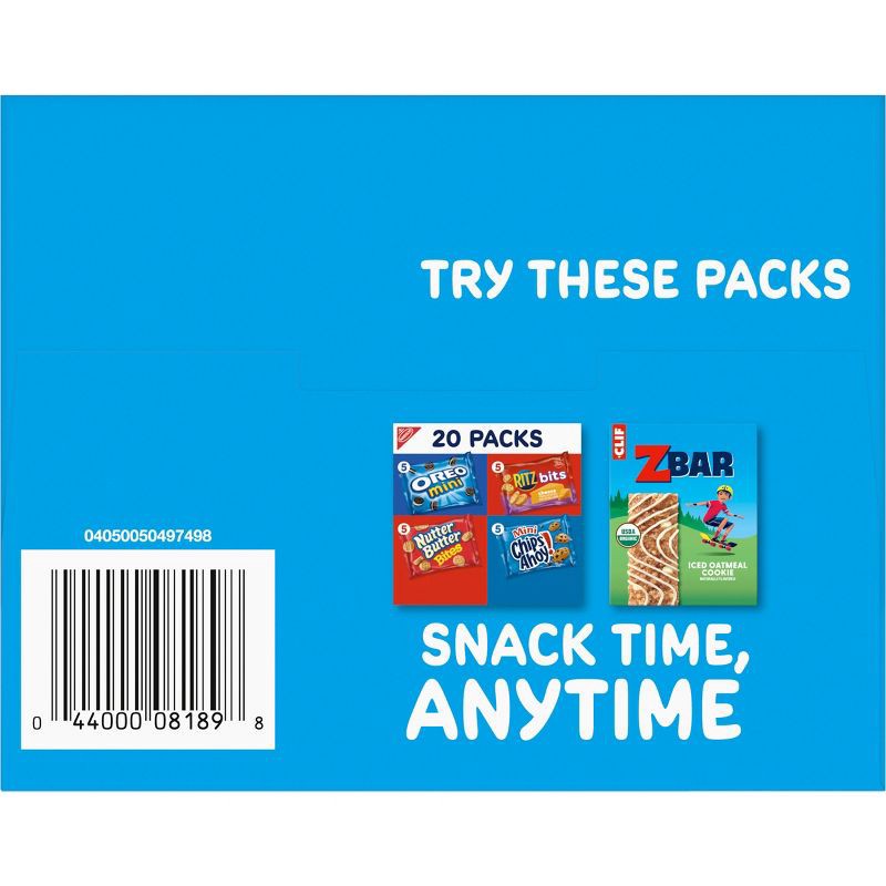 slide 12 of 12, NABISCO Zbar Chocolate Chip Snack Bars, RITZ Bits Crackers and OREO Mini Cookies On The Go Snacks Variety Pack - 16.35oz/15ct, 16.35 oz, 15 ct