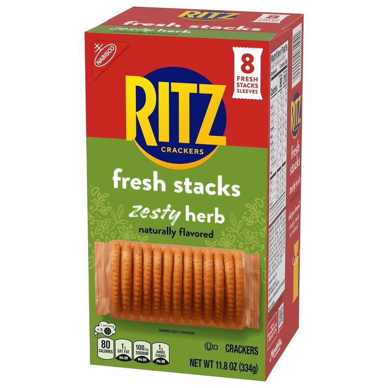 slide 11 of 15, RITZ Fresh Stacks Zesty Herb Crackers Travel Snacks - 11.8oz, 11.8 oz