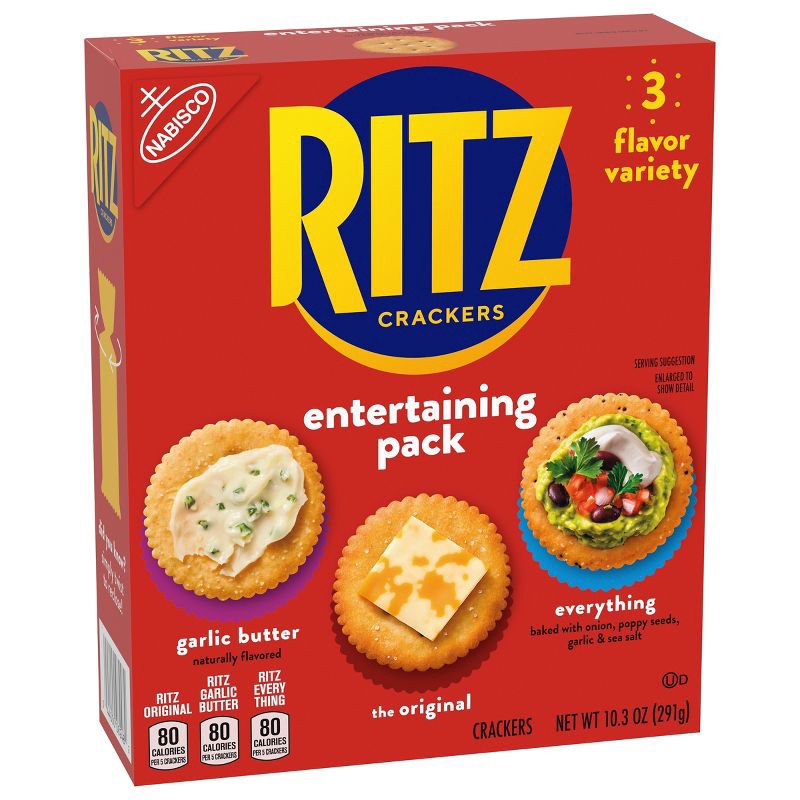 slide 8 of 13, RITZ Entertaining Variety Pack Crackers Party Snacks - 10.3oz, 10.3 oz