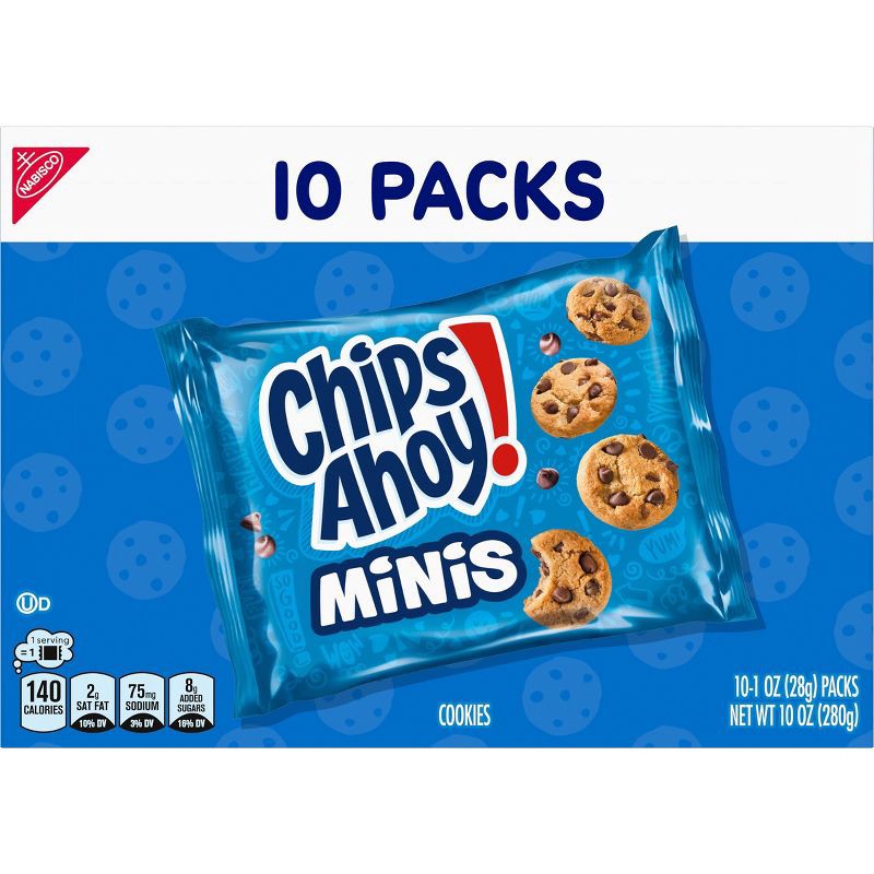slide 2 of 18, Chips Ahoy! Mini Original Chocolate Chip Cookies Snack Pack - 10oz/10ct, 10 ct; 10 oz