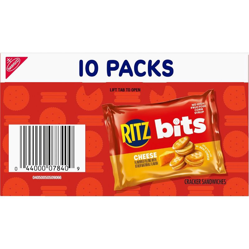 slide 13 of 14, RITZ Bits Cheese Sandwich Crackers Snack Pack Lunch Snacks - 10ct, 10 ct
