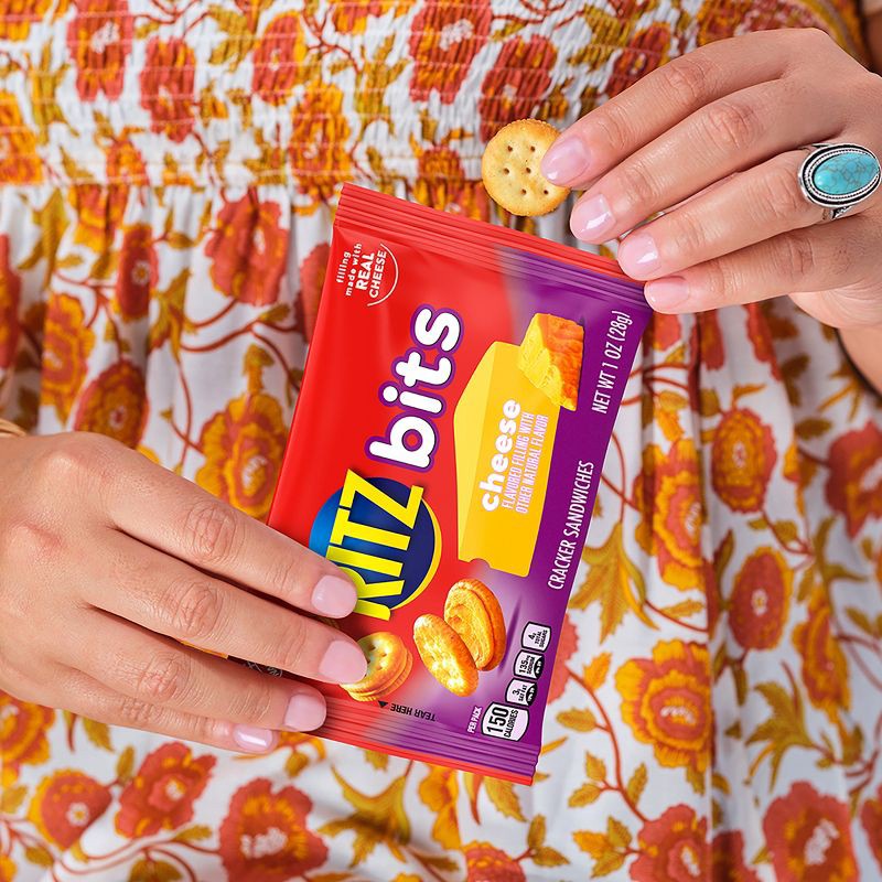 slide 8 of 14, RITZ Bits Cheese Sandwich Crackers Snack Pack Lunch Snacks - 10ct, 10 ct; 10 oz