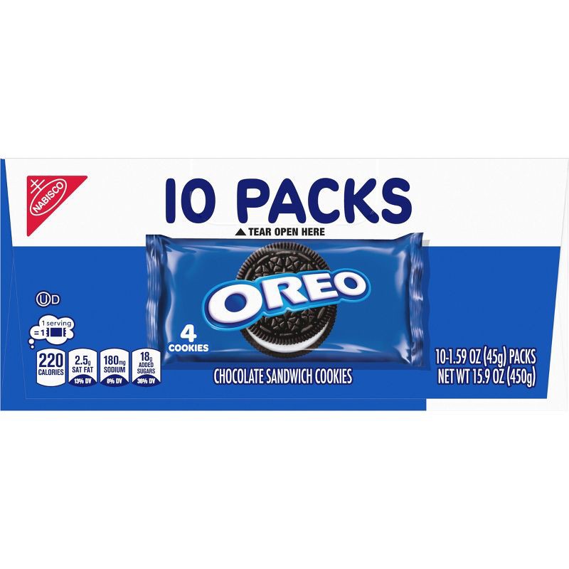 slide 14 of 14, Oreo Chocolate Sandwich Cookies Snack Pack - 15.9oz/10ct, 15.9 oz, 10 ct