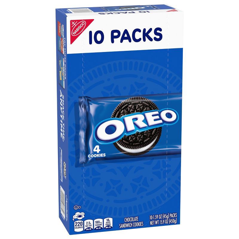 slide 8 of 14, Oreo Chocolate Sandwich Cookies Snack Pack - 15.9oz/10ct, 15.9 oz, 10 ct