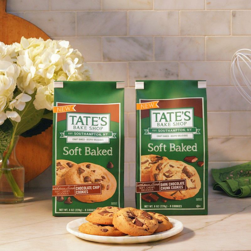 slide 4 of 13, Tate's Bake Shop Soft Baked Cookies Chocolate Chip - 8oz, 8 oz