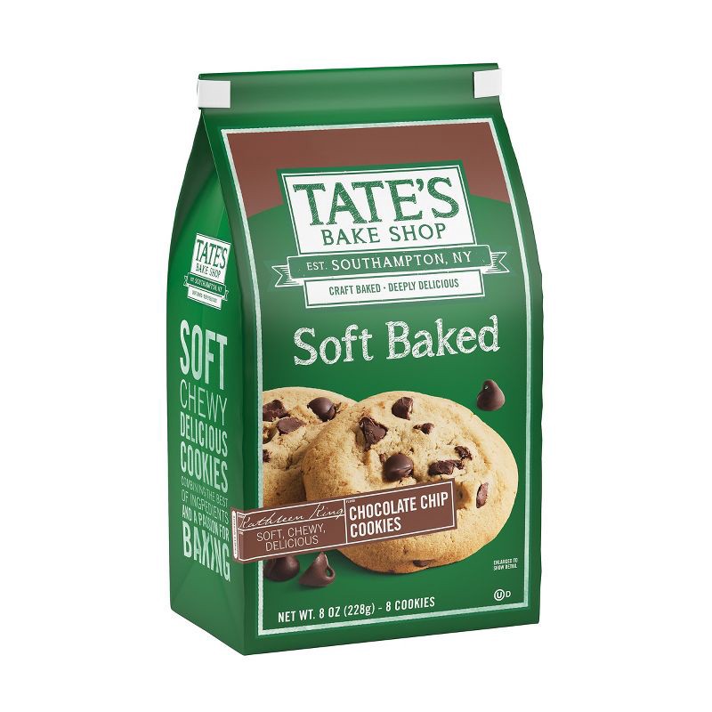 slide 9 of 13, Tate's Bake Shop Soft Baked Cookies Chocolate Chip - 8oz, 8 oz