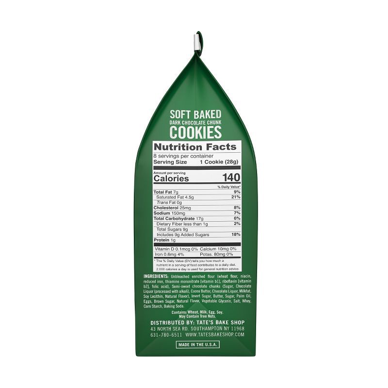 slide 12 of 13, Tate's Bake Shop Soft Baked Cookies Dark Chocolate Chunk - 8oz, 8 oz