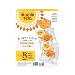 Simple Mills Almond Flour Crackers Farmhouse Cheddar - 6.5oz/8pk