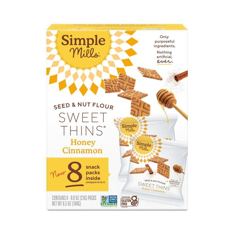 slide 1 of 3, Simple Mills Crackers Sweet Thin Honey - 8pk, 8 ct
