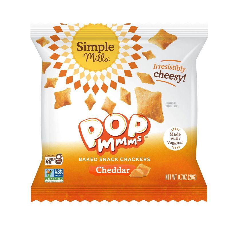 slide 2 of 3, Simple Mills Crackers Pop Mmms Cheddar - 8pk, 8 ct