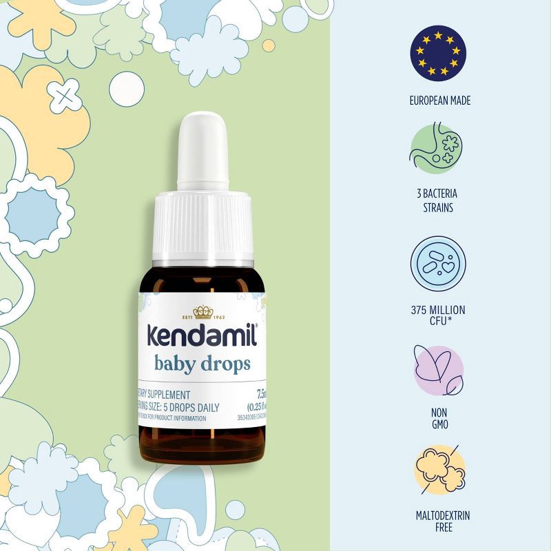 slide 4 of 9, Kendamil Baby Probiotic Drops - 0.25 fl oz, 0.25 fl oz