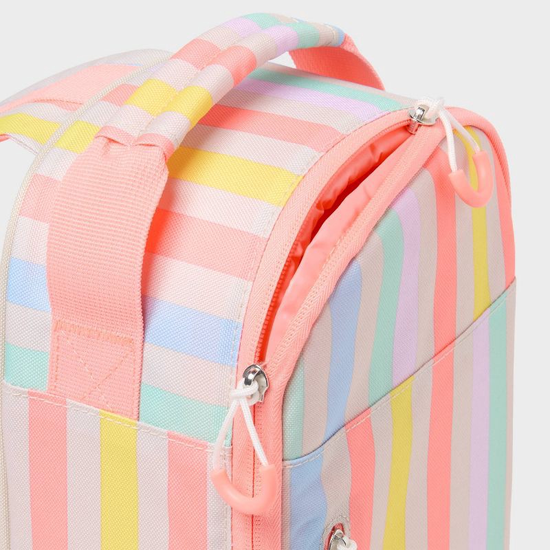 slide 4 of 4, 6 Cans/4.5qt Soft Sided Cooler - Sun Squad™ Striped: Zip Closure, Adjustable Straps, 6 cans, 4.5 qt