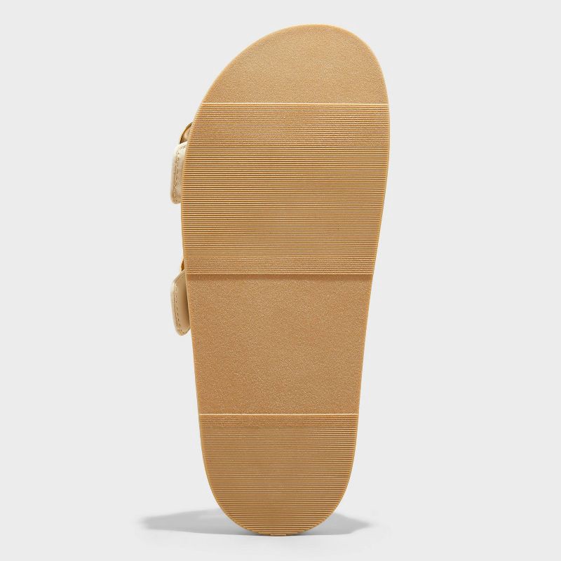 slide 4 of 4, Women's Collin Bone Double Buckle Footbed Sandals - Universal Thread™ Off-White 11: Slip-On, Contoured Footbed, 1 ct