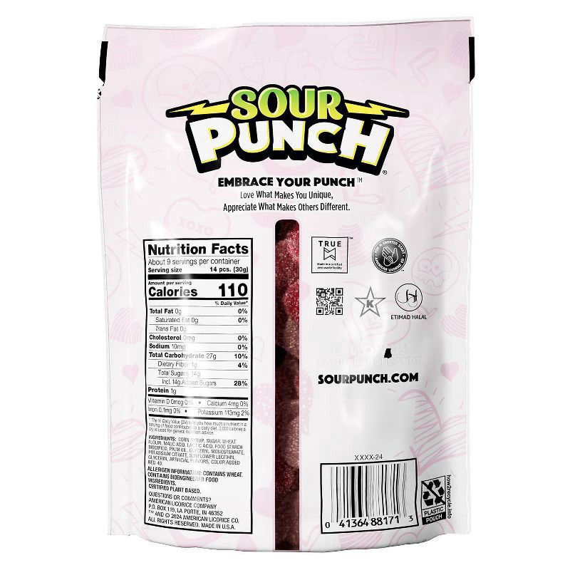 slide 3 of 5, Sour Punch Valentine's Hearts Candy Bag - 9oz, 9 oz
