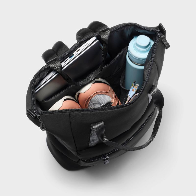 slide 3 of 4, Faux Neoprene Tote Backpack - All in Motion™ Black: Water-Resistant Softside Knit, 1 ct